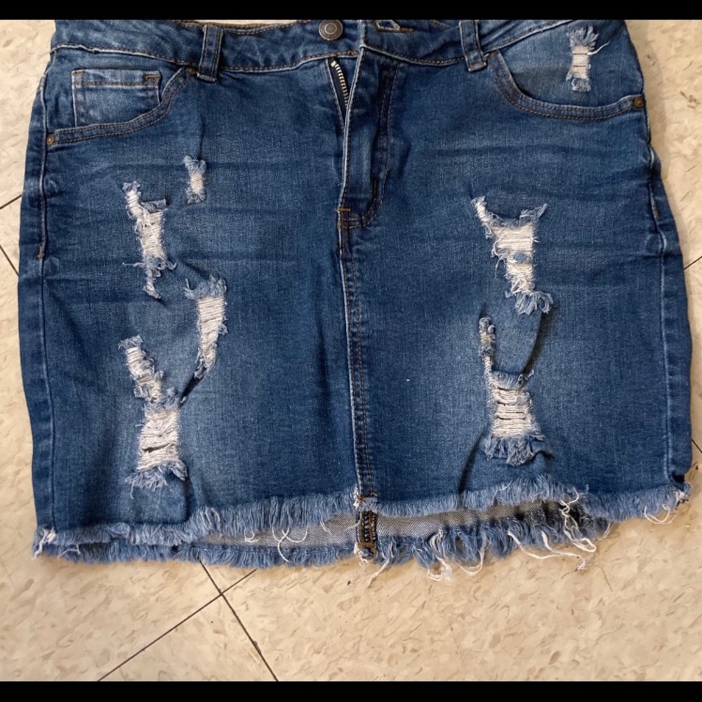 Denim mini skirt